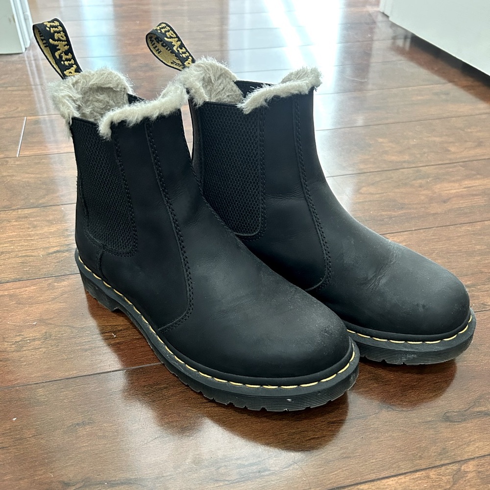 Faux Shearling Dr Marten Chelsea Boots